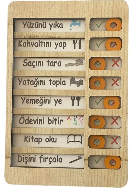 Çocuklar Için Yapılacaklar Listesi Ahşap Planlayıcı Pano Taşınabilir Ahşap Günlük Kontrol Listesi Tablosu