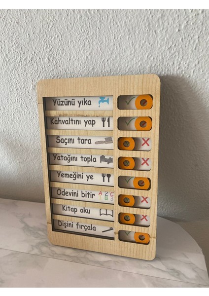 Çocuklar Için Yapılacaklar Listesi Ahşap Planlayıcı Pano Taşınabilir Ahşap Günlük Kontrol Listesi Tablosu