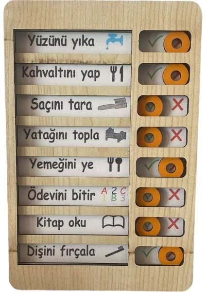 Çocuklar Için Yapılacaklar Listesi Ahşap Planlayıcı Pano Taşınabilir Ahşap Günlük Kontrol Listesi Tablosu