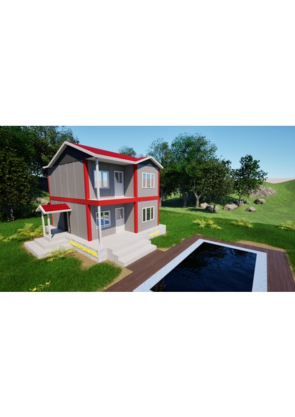 Ballife Prefabrik 92 M2 Standart Dubleks Prefabrik Konut