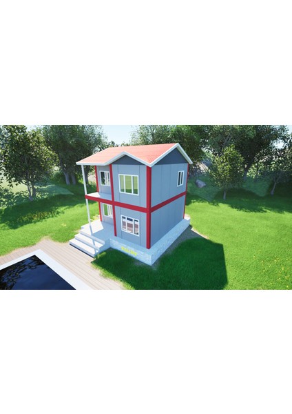 Ballife Prefabrik 92 M2 Standart Dubleks Prefabrik Konut fiyatları