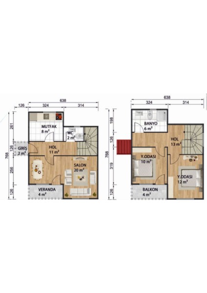 Ballife Prefabrik 92 M2 Standart Dubleks Prefabrik Konut indirimleri