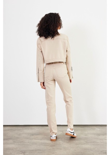 Kadın Grace Stone Renkli Denim Crop Ceket fırsatları