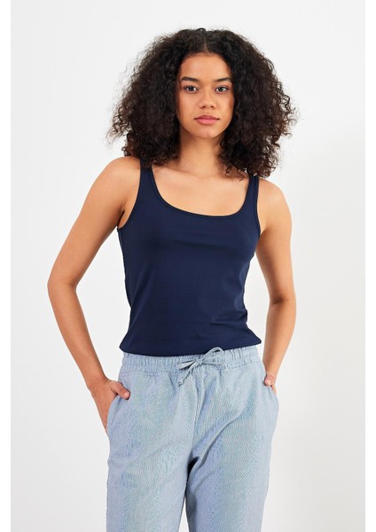 Kadın Marci Lacivert Slim Fit Atlet