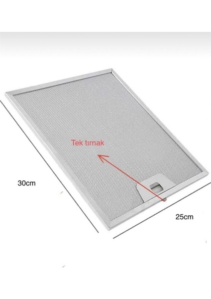 Hüda Arçelik Bosch 25X30 cm Ankastre Aspiratör Davlumbaz Alüminyum Yağ Filtresi Tırnaksız modelleri