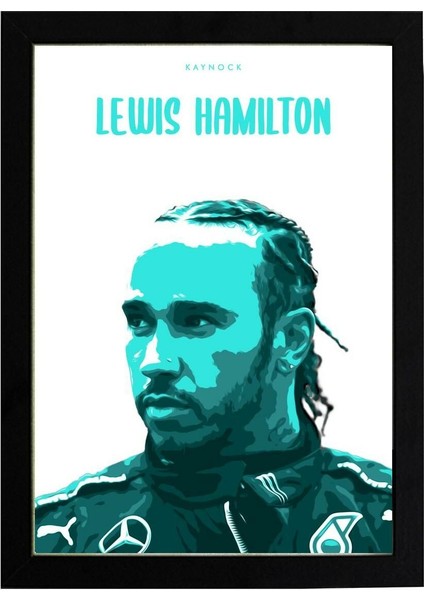 Lewis Hamilton 21 x 30 cm - Beyaz Çerçeveli