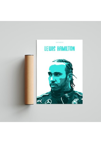 Lewis Hamilton 21 x 30 cm - Beyaz Çerçeveli