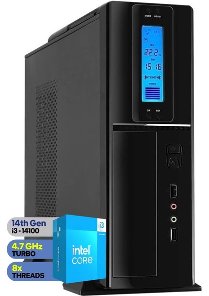 Flex Pro 430X Intel Core I3 14100 48GB Ddr5 512GB SSD Freedos Sff Slim Masaüstü Bilgisayar ZET430X9562017