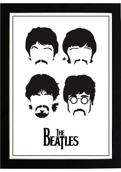 The Beatles 21 x 30 cm - Beyaz Çerçeveli