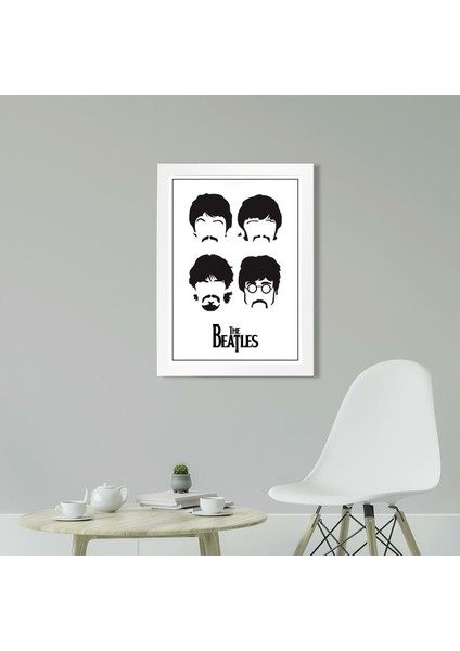 The Beatles 21 x 30 cm - Beyaz Çerçeveli