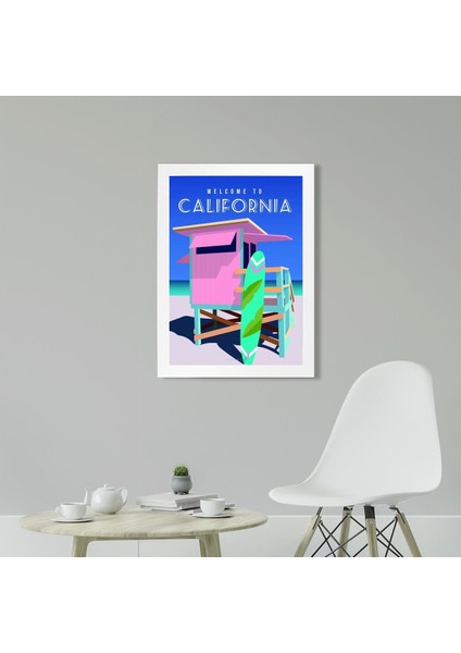 California 21 x 30 cm - Beyaz Çerçeveli