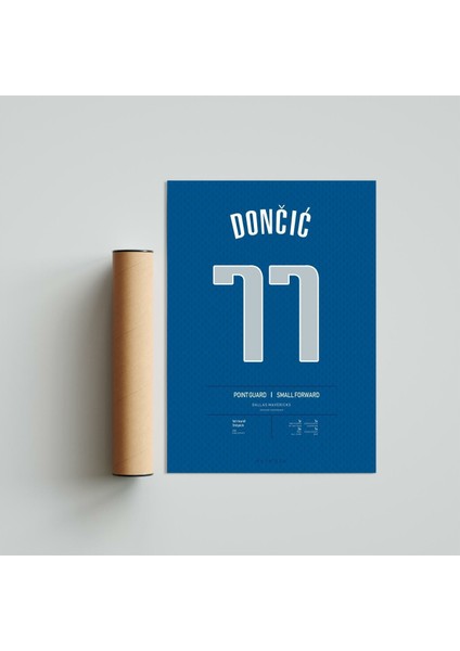 Luka Doncic Jersey 21 x 30 cm - Siyah Çerçeveli