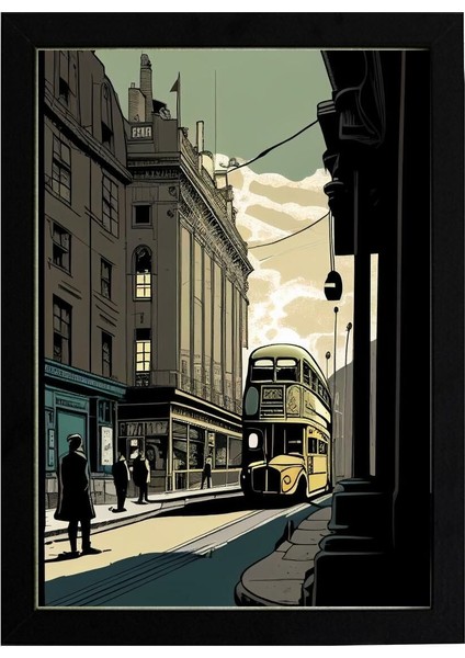 Vintage London 21 x 30 cm - Beyaz Çerçeveli