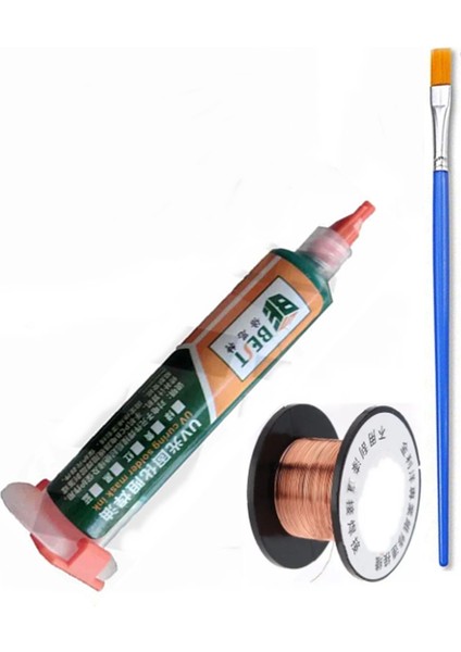 Çok Amaçlı Üçlü Set Best Uv Anakart Pcb Bord Lehimleme Yalıtım Boyası 10CC ve Yol Çekme Teli 3in1