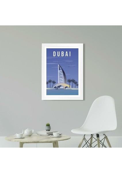 Dubai 21 x 30 cm - Beyaz Çerçeveli