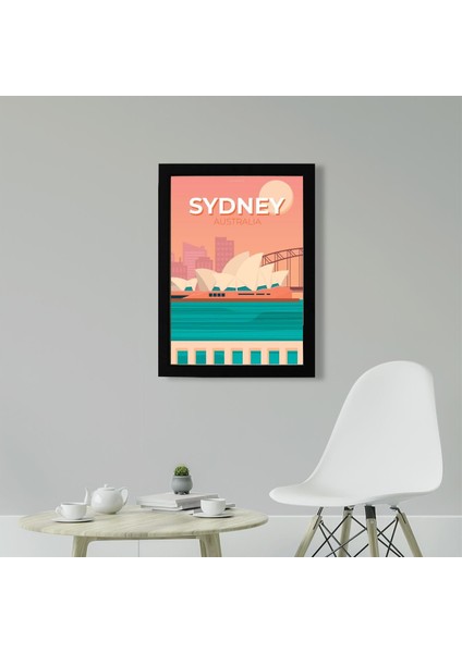 Sydney 30 x 42 cm - Siyah Çerçeveli