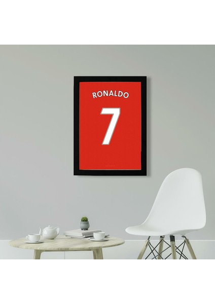 Cristiano Ronaldo Jersey 21 x 30 cm  - Siyah Çerçeveli