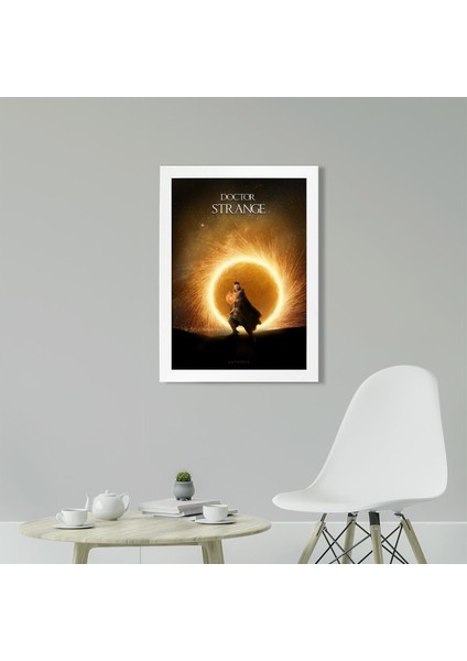 Doctor Strange Poster Tablo 30 x 42 cm - Beyaz Çerçeveli