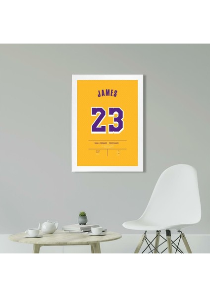 Lebron James Los Angeles Lakers Jersey 21 x 30 cm - Siyah Çerçeveli