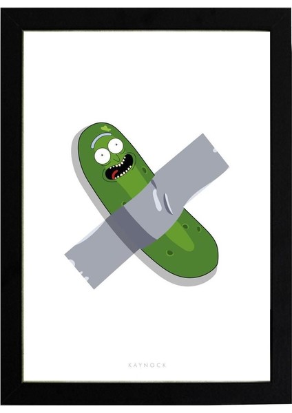 Pickle Rick 21 x 30 cm - Beyaz Çerçeveli