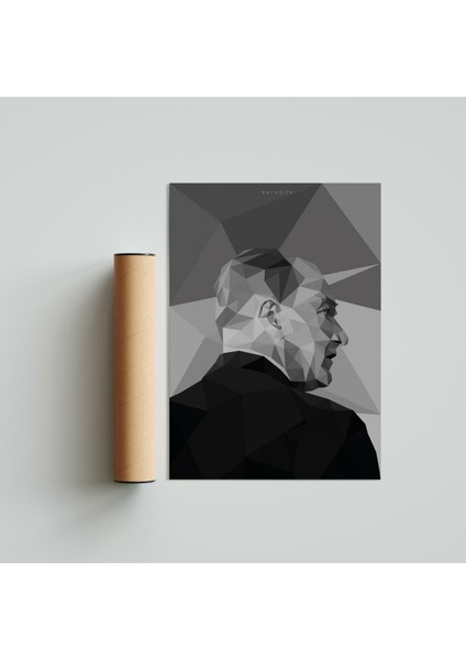 M. Kemal Atatürk Poster Tablo 21 x 30 cm - Beyaz Çerçeveli