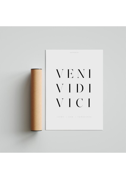 Veni Vidi Vici Poster Tablo 21 x 30 cm - Siyah Çerçeveli