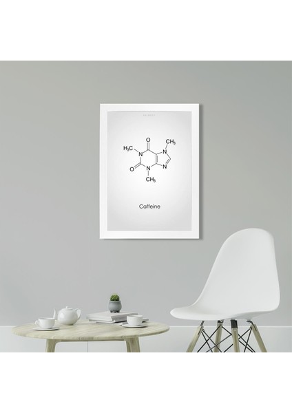 Caffeine, Kahve Poster Tablo 21 x 30 cm - Siyah Çerçeveli