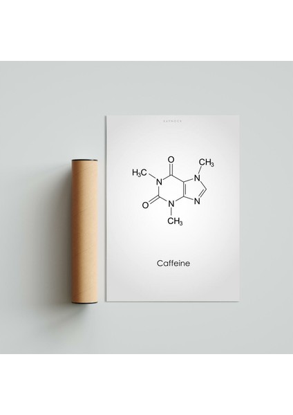 Caffeine, Kahve Poster Tablo 21 x 30 cm - Siyah Çerçeveli