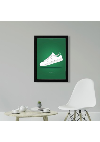 Stan Smith, Ayakkabı Poster Tablo 21 x 30 cm - Siyah Çerçeveli