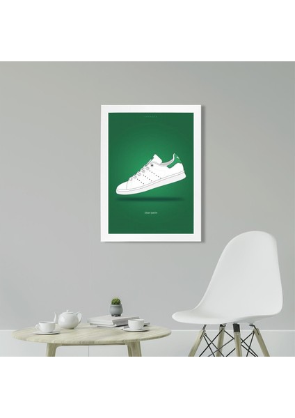 Stan Smith, Ayakkabı Poster Tablo 21 x 30 cm - Siyah Çerçeveli