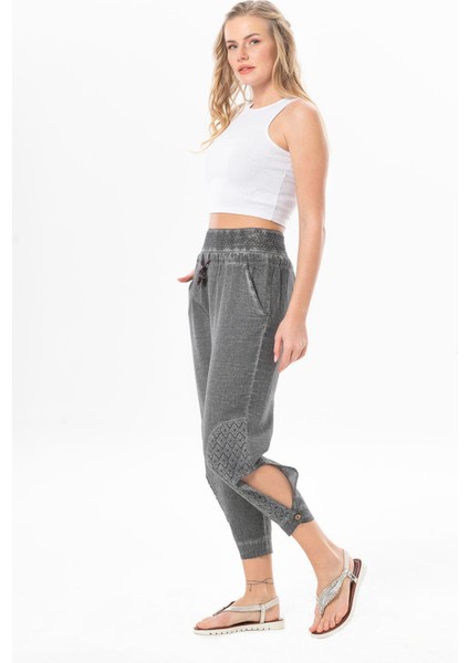 Şile Bezi Esma Bağlamalı Yazlık Şalvar Füme Fm indirimleri