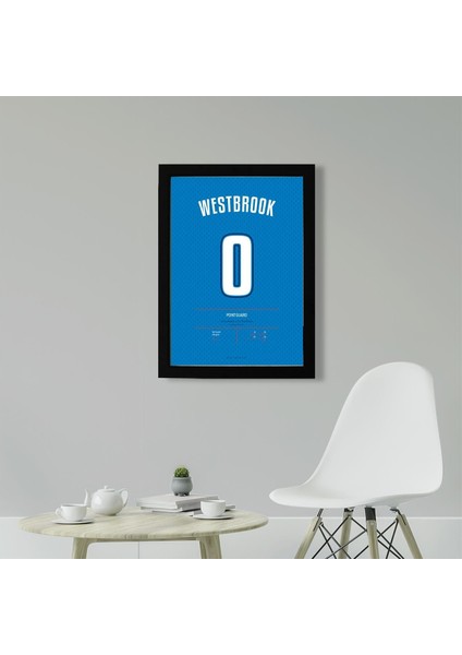 Russell Westbrook Jersey 21 x 30 cm - Siyah Çerçeveli