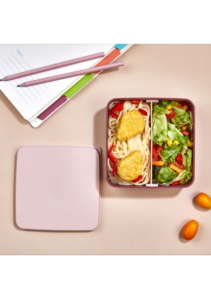 Pembe 2 Katlı Akıllı Bölmeli Beslenme Kabı Kolay Temizlik Özelliği ile fiyatları