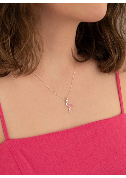 925 Ayar Gümüş Mineli Filamingo Kolye modelleri