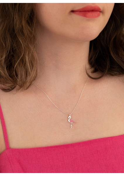 925 Ayar Gümüş Mineli Filamingo Kolye fırsatları