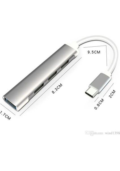 2004 Type-C To USB Hub 4 Port Çoklayıcı Macbook ile Uyumlu Çoğaltıcı