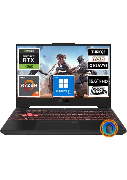 Tuf Gaming A15 FA507NV-LP103A11 Ryzen5 7535HS 64GB 512SSD RTX4060 15.6" Fullhd Windows 11 Pro Taşınabilir Bilgisayar-CNT012