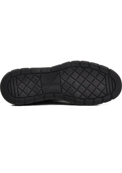 152-19503 Siyah Deri Kadın Sneaker