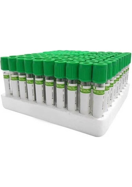 Yeşil Kapak Lityum Heparin Kan Alma Tüpü 9 Ml-16x100 mm