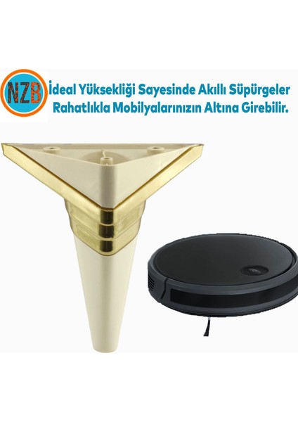 Mobilya Grubu Kanepe Sehpa Tv Ünitesi Koltuk Ayağı 14 cm Krem Altın Baza Ayak fırsatları