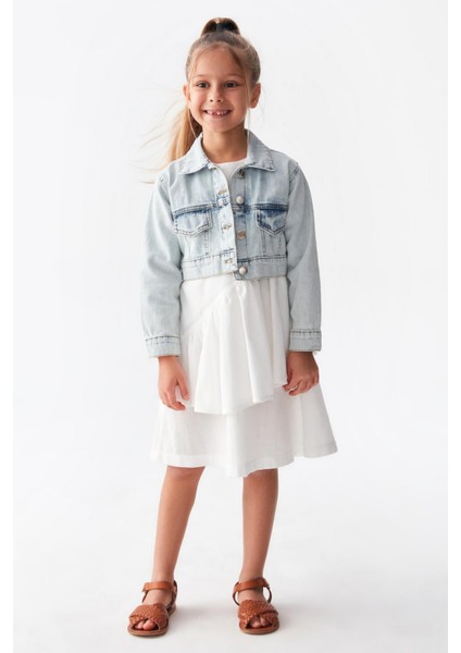 Kız Çocuk Kot Ceket