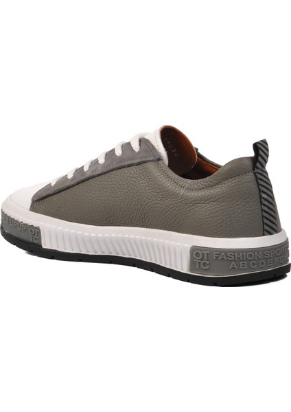 152-15076 Gri-Beyaz Deri Erkek Sneaker fırsatları