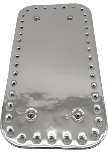 Parlak Rugan Deri 25X12 cm Dikdörtgen Çanta Tabanı Gri Renk Gümüş Metalli