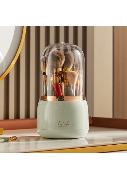 Hafif Lüks Dönen Toz Geçirmez Makyaj Fırçası Saklama Kovası (Yurt Dışından)