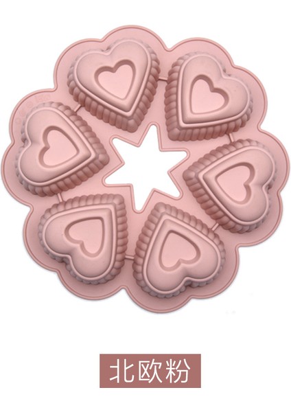 6 Adet Kalp Şeklinde Silikon Kek Kalıbı (Yurt Dışından)