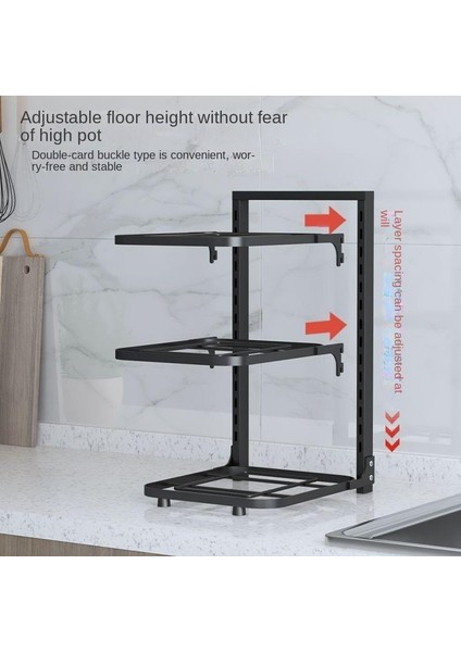 Mutfak Ayarlanabilir Üç Katmanlı Tencere Rafı (Yurt Dışından) fiyatları