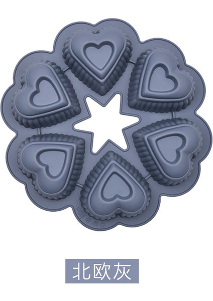 6 Adet Kalp Şeklinde Silikon Kek Kalıbı (Yurt Dışından)