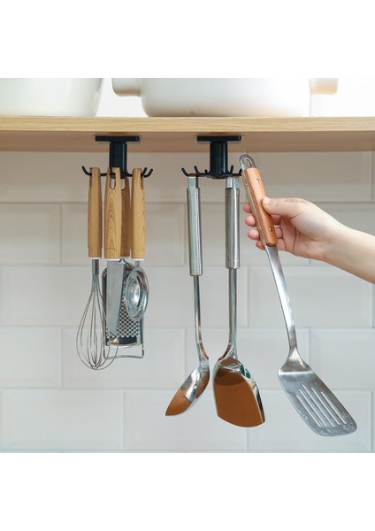 Mutfak ve Banyo Çatı Duvarı 6 Tırnaklı Konum 360 Derece Döndürülebilir Çivisiz ve Iz Bırakmayan Çıkartma Askısı (Yurt Dışından) fiyatları