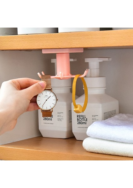 Mutfak ve Banyo Çatı Duvarı 6 Tırnaklı Konum 360 Derece Döndürülebilir Çivisiz ve Iz Bırakmayan Çıkartma Askısı (Yurt Dışından) fırsatları