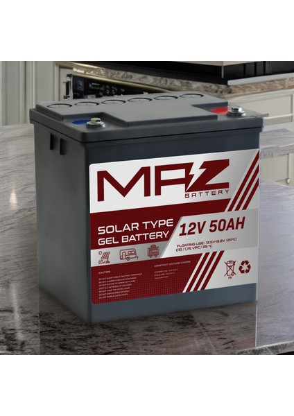 12 Volt 50 Amper Solar Jel Akü 12V 50AH (Yeni Üretim) fiyatları